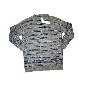 Millau Womens Crew Neck Long Sleeve Over Sized Acrylic Sweater Multi Small New
